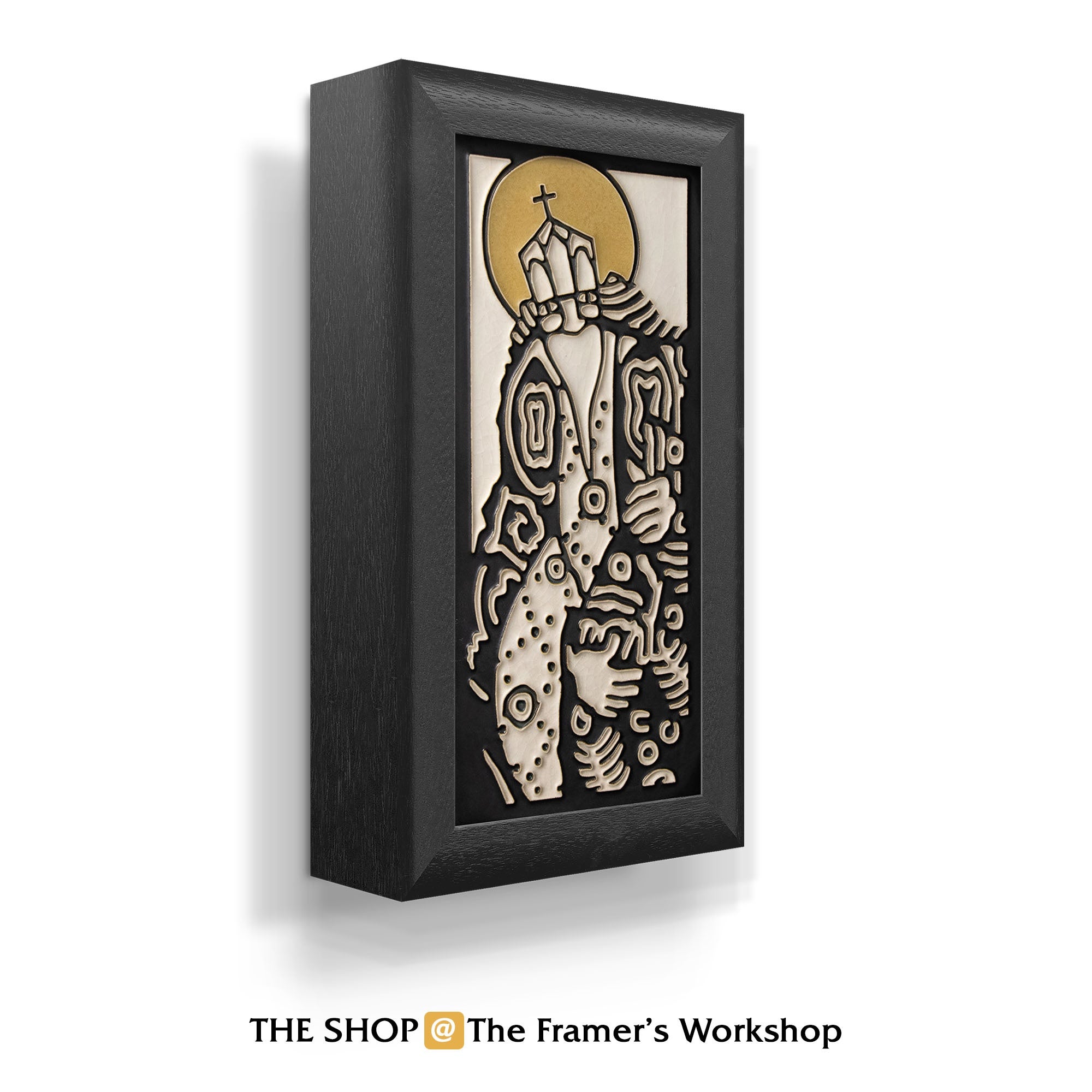 Framed Motawi Tile 4x8 — “St.Nick” by Susi Singer | THE SHOP @ The